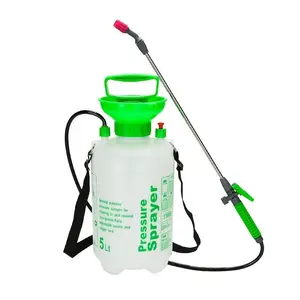 1.35 Gallon/5L Pressure Sprayer - Heavy Duty Garden Pump Sprayer with Adjustable Nozzle & Shoulder Strap for Weed Killer, Watering Plants & Cleaning