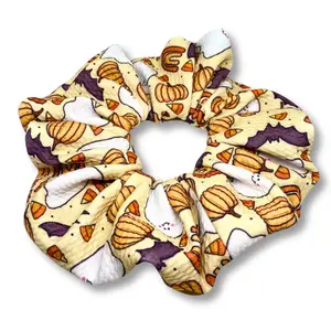 Ghost and Bat Bullet Halloween Scrunchie