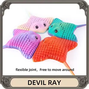 3D Printed Manta Ray Aquarium Decoration, Movable Joint Design, Creative Simulation Fish Ornament, Enhance Aquatic Decor