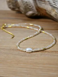 Faux Pearl Decor Artificial Crystal Beaded Necklace for Women, Statement Necklace, Elegant Beaded Necklace for Daily Wear, Fashion Accessories for Party, Daily Clothing Decor