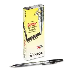 Pilot 35011 Better Ballpoint Stick Pen- Black Ink- Fine- Dozen