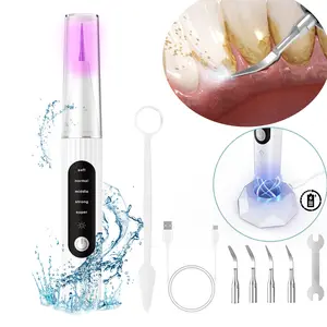 M08 Dental Accessories Ultrasonic Dental Scaler with Wireless Charging Base & UV Sterilizer, Smart Gum Protection Plaque & Tartar Remover, 37kHz Professional Teeth Cleaning Kit for Calculus & Stains, 5 Modes Oral Care Gift