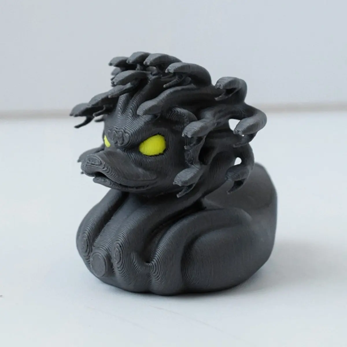Mythical Medusa Duck Figurine, PVC Duck Statue with Glowing Eyes, Luminous Resin Ducks, Collectible Decoration, Animal Collectibles, Animal Decorations for Indoor Outdoor Display, Home Accent, for Easter Thanksgiving Gifts and Party Decor