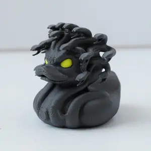Mythical Medusa Duck Figurine, PVC Duck Statue with Glowing Eyes, Fun Collectible Decoration for Indoor Outdoor Holiday Display, Prop Styling and Home Accent, Perfect for Easter Thanksgiving Gifts and Party Decor