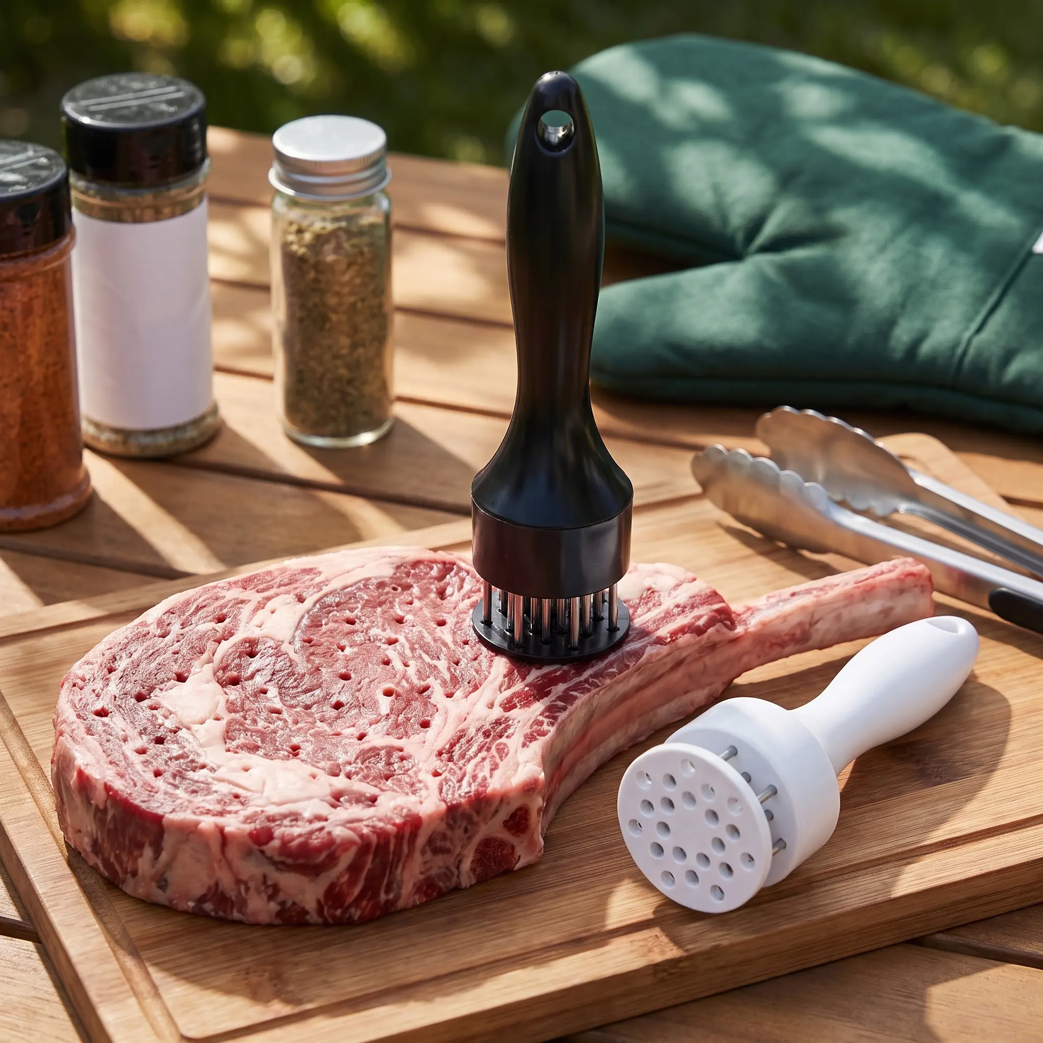Manual Meat Tenderizer Tool with Stainless-Steel Needles, Reusable Kitchen Utensil for Beef, Pork, Lamb, BBQ and Home Meal Prep, Hanging Kitchen Gadget
