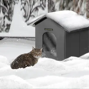 Cozy All-Season Outdoor Cat Shelter – Weatherproof, Insulated Feral Cat House with Mat, Quick Setup Self-Warming Shelter for Stray Cats