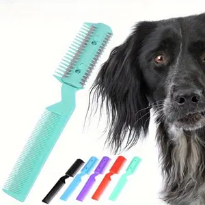 Pet hair trimming comb, double-sided knife hair cutting comb, hair shaving knife, hair bangs, thinner, pet comb, sparse dog and cat comb, dog and cat hair removal brush, Grooming Comb