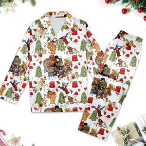 The Muppet Christmas Pajamas Set, Muppet Xmas Holiday Women Pajamas, The Muppet Button Up Shirt, Xmas Holiday Shirt