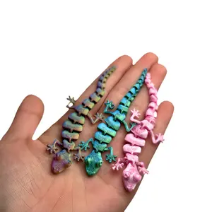 3 Random Pack 3D Printed Gecko Ornaments, Vibrant Colors, Pla Material, Perfect for Christmas, Easter, Valentine's Day Decorations