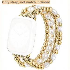 1PC Fashion Bead Chain Apple Watch Bands Wrist Strap, Smartwatch Strap, compatible with Apple Watch 38/40/41/42/44/45/46/49mm, suitable for Apple Watch Series Ultra/SE/10/9/8/7/6/5/4/3/2/1 (only strap and not including watch and case) Smart Watch Straps