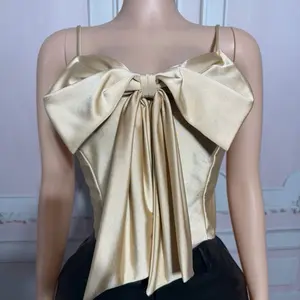 Bow Blouse - Elegant Satin Top with Large Bow Detail for Women