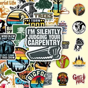 100-Piece DIY Sticker Pack: 2 Full Sets of Duplicates! Featuring a Cool Outdoor & Forestry Aesthetic. Perfect for Adding a Personalized, Creative Touch to Your Journals, Planners, and Crafts