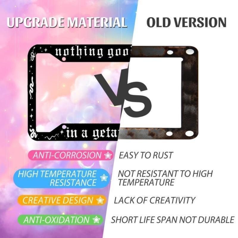 License Plate Frame for Car, Car Plate Frame with Screws for Standard Us Canada License Plate Holder, Stainless Steel Car Accessories 12x6 Inch