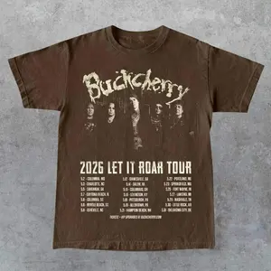 Buckcherry Book Spring 2026 Tour t-shirt in dark chocolate tee