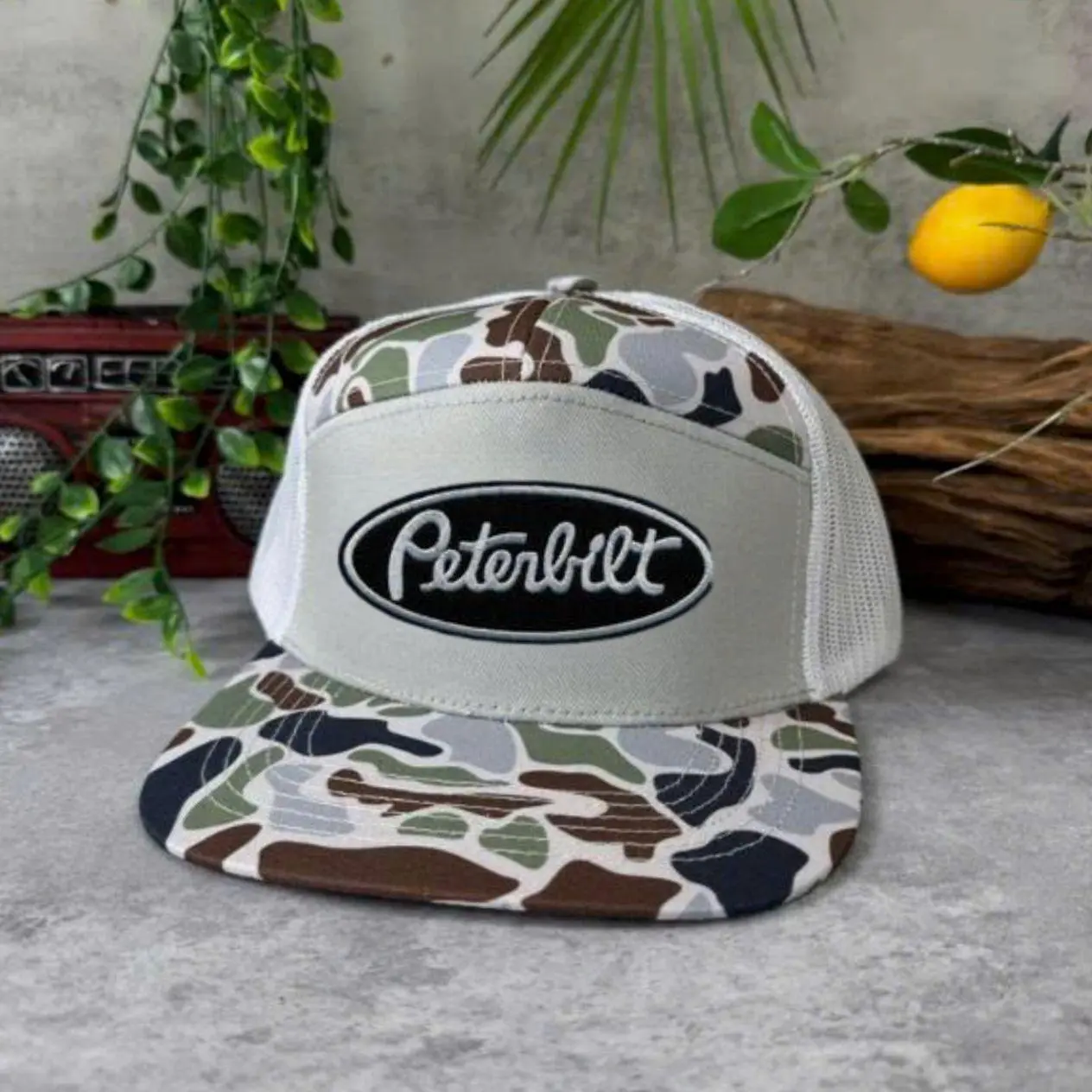 Peterbilt Embroidered Trucker Hat, Adjustable Snapback Mesh Cap for Men Women, Classic Truck Driver Outdoor Summer Hat