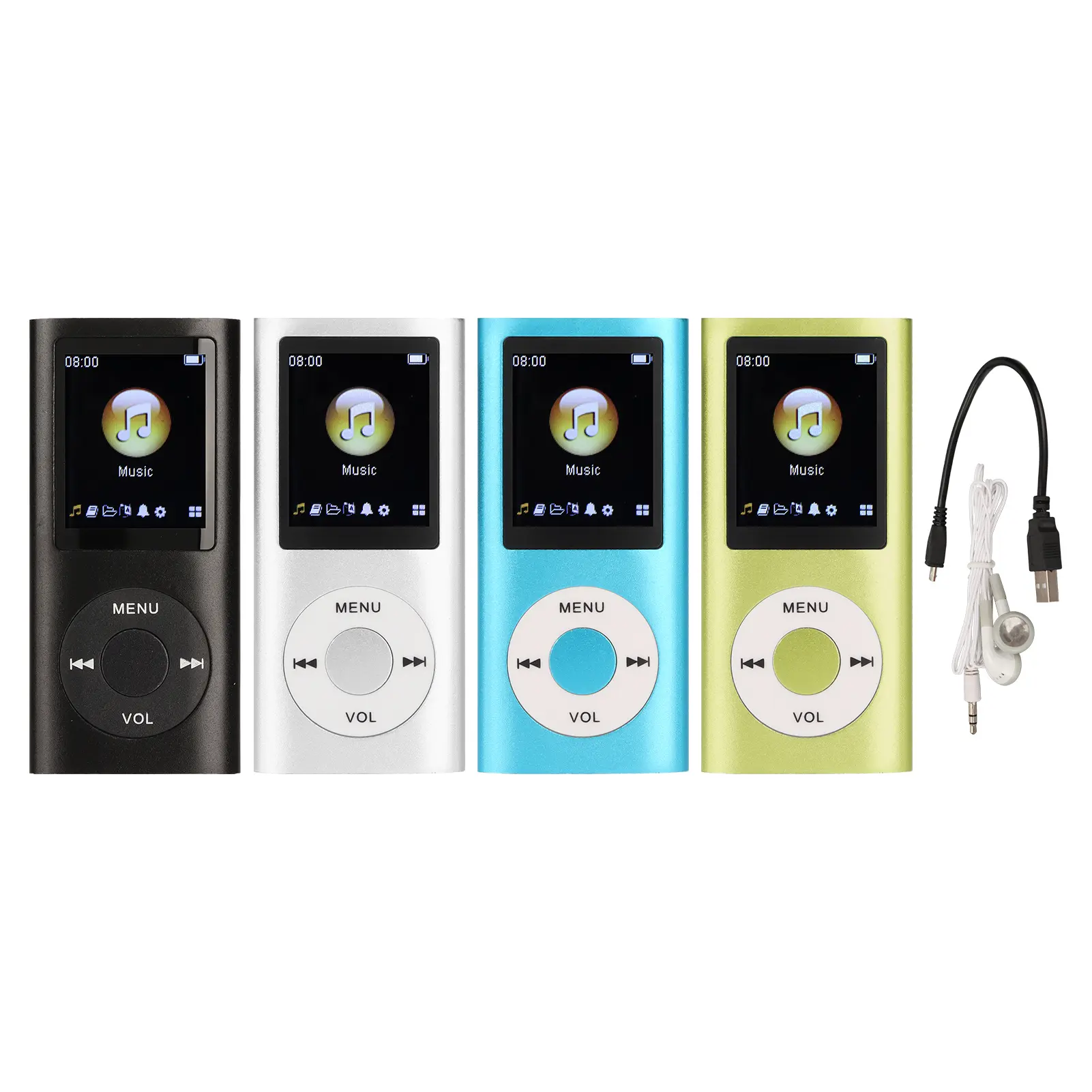 Portable Bluetooth MP3 Music Player - Aluminum Alloy Retro Audio Device with Speaker, Lossless Audio, 1.8-Inch LCD Screen, Headphone Compatibility, Memory Card & APE Support, Physical Buttons, Solid Build, 2-Hour Charging Cable, Sleep Mode, On-the-Go Use,