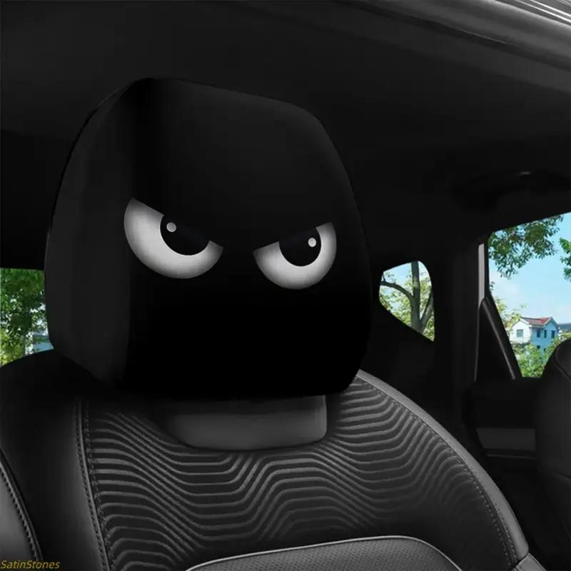 2 pack of beautiful car headrest covers, universal, easy to install, durable fabric, festive design, driver and passenger decoration