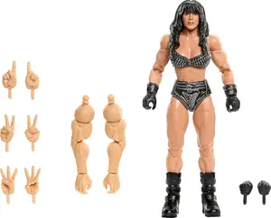 Mattel WWE Elite Collection Action Figure & Accessories, Premium Live Event Chyna Set, SummerSlam Series with Jesse “The Body” Ventura Build-A-Figure Parts​​