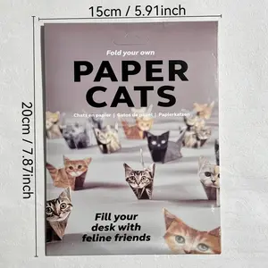 Easy DIY Paper Cat Set - 50 Foldable Cat Shapes for Adults & Kids Handicraft Activity Desktop Decor Gift for Cat Enthusiasts