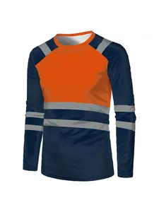 Autumn New High Quality Casual Men's Safety Workwear Quick Drying Breathable Work Tops Sweat Wicking Comfort Oversized T Shirt