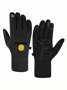 1pc with  Water WATERPOLO Graphic Yellow Ball Design Pool School Graduation Mardi B winter gloves Touchable gloves Touch Screen Grippy Palm Outdoor Sports Adults keep warm holiday gifts Warm Soft Popular Warmest