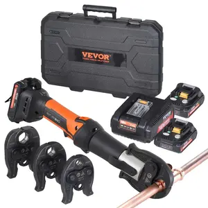 【fathersdaygift】VEVOR Pro Press Tool Pipe Crimping Kit Press Tool Battery Kit 1/2" 3/4" 1" Jaw