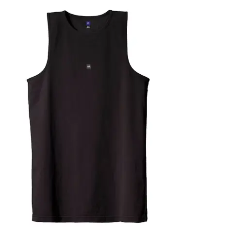 GAP Yeezy Engineered By Balenciaga Long Oversized Plain Cotton Loose-Fitting Gym Clothes Shirt, Grey Extra Long Casual Sports Tank Top