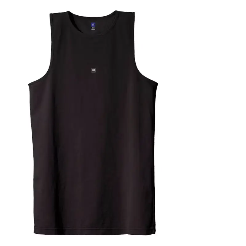 GAP Yeezy Engineered By Balenciaga Long Oversized Plain Cotton Loose-Fitting Gym Clothes Shirt, Grey Extra Long Casual Sports Tank Top
