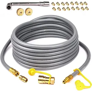 Natural Gas Conversion Kit for Blackstone Griddles Tailgater Rangetop Combo 28" 36" 3/8" Hose 10Feet Quick Connect Brass Connectors for BBQ Grill