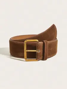 Fluffy Vintage PU Leather Belt, Perfect for Autumn & Winter, Versatile Accessory for Halloween Costumes, Pu Buckle Belt