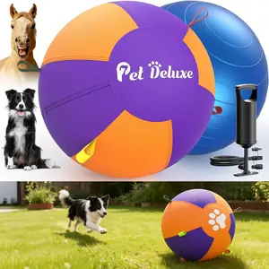 AsFrost Pet Deluxe 18" Herding Ball for Large Dogs Durable Interactive Toy with Fast Pump in 60S & Carry Handles for Australian Shepherd Border Collie Outdoor Training Backyard Play Moving Dog Tennis Ball Toy
