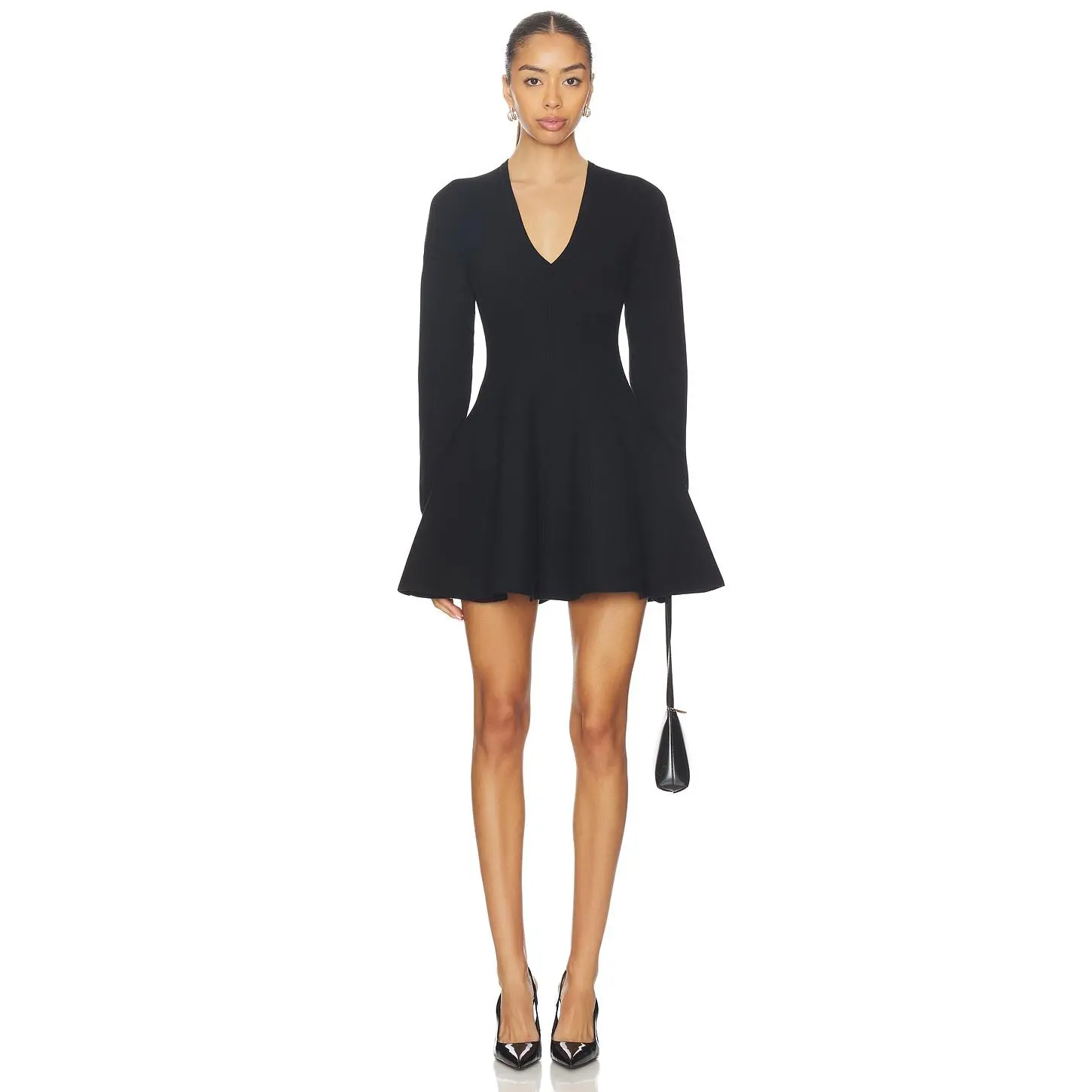 fleur du mal Knit Corset Dress With Underbust Detail in Black