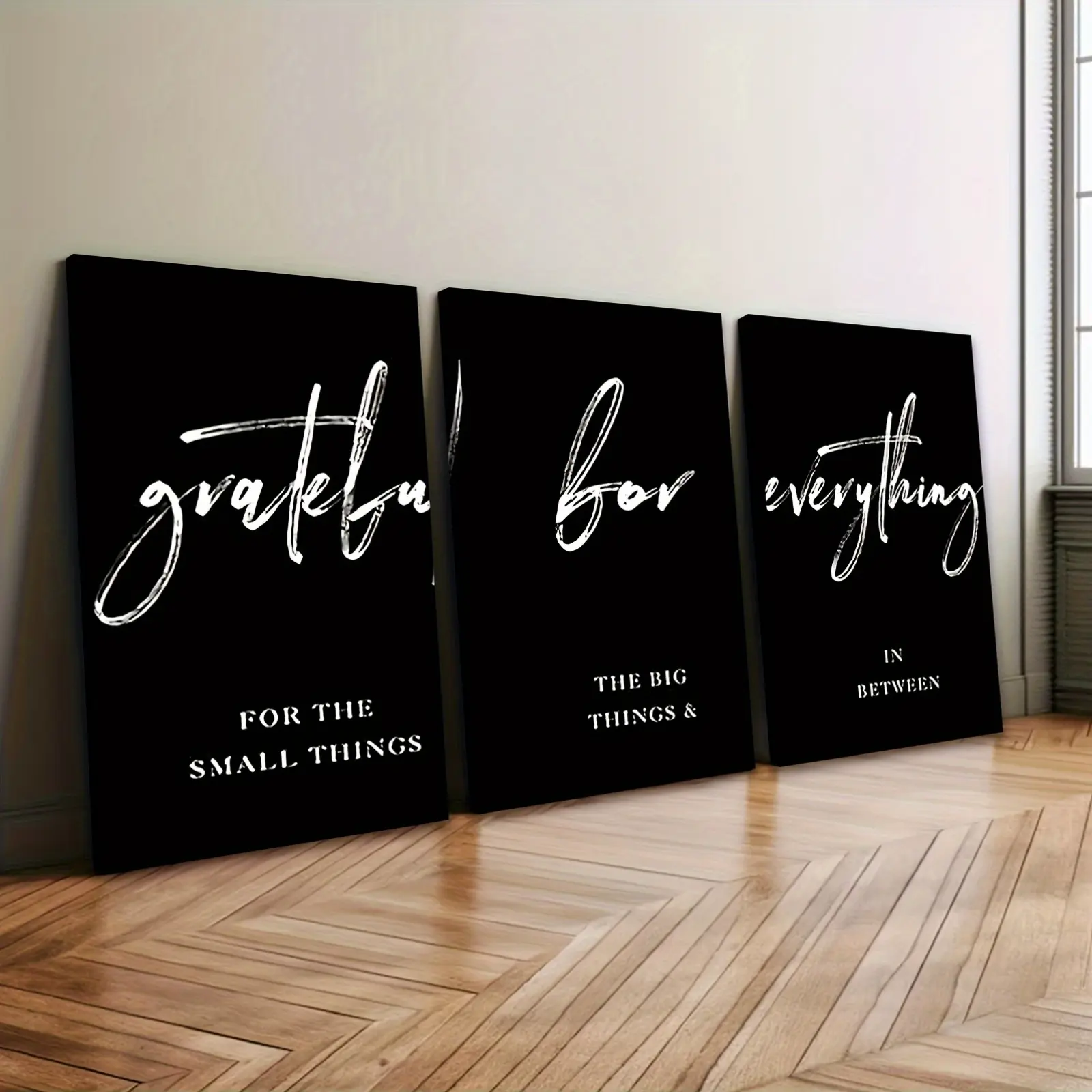 3-Piece Multi-Size Framed Art Canvas Poster Set - UV-Resistant Motivational Quote Cross Print, Simple Modern Home Decor, Bathroom Hanging Art, Gift Choice