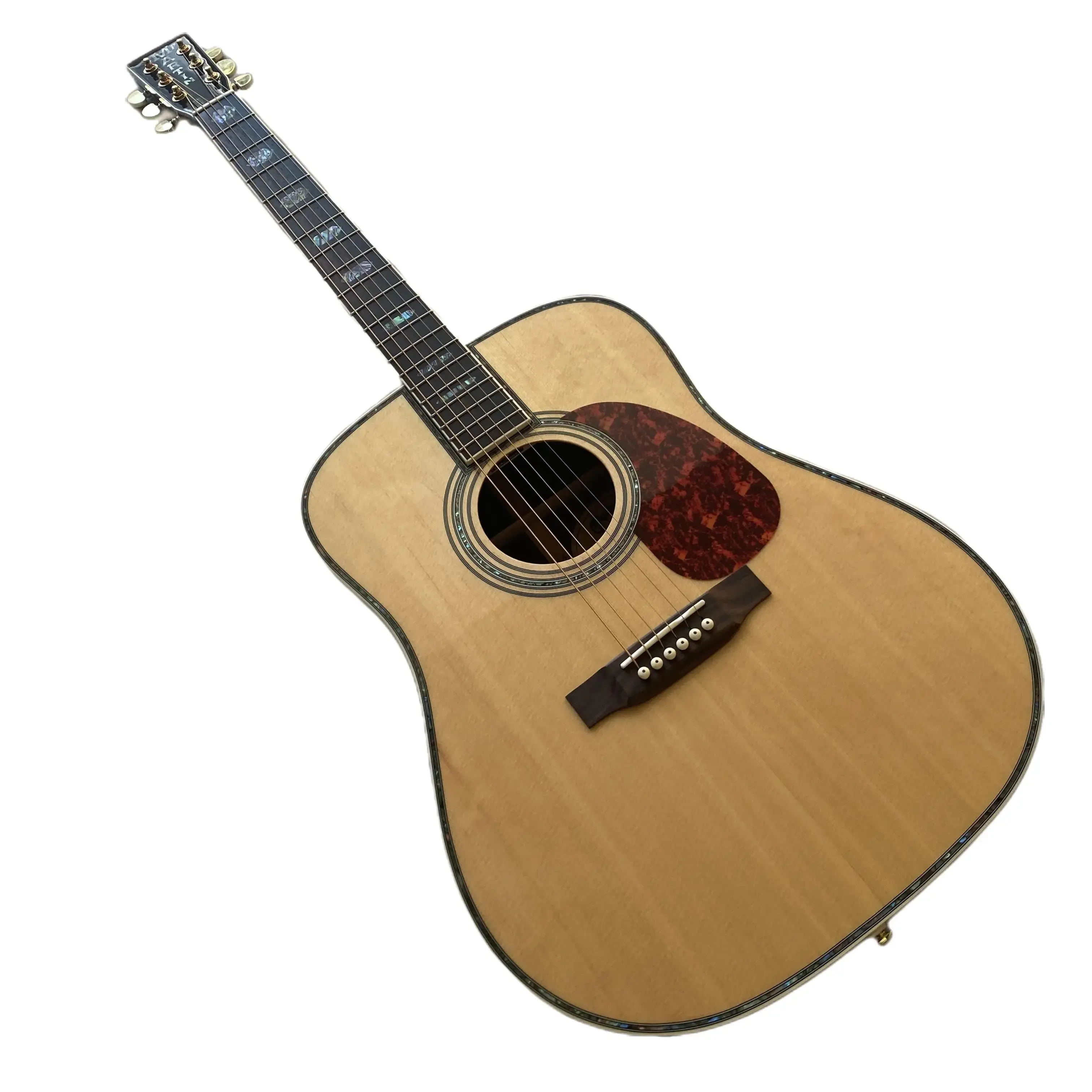 41-Inch D45 Wooden Acoustic Dreadnought Guitar, Spruce Top, Rosewood Back, Professional Instrument for Beginner Players