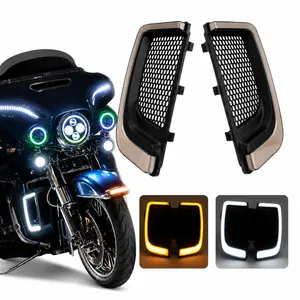 LED Fairing Lower Grill Turn Signal Lights for Harley Touring Street Glide, Motorcycle Parts, Harley Motorcycle Accessories