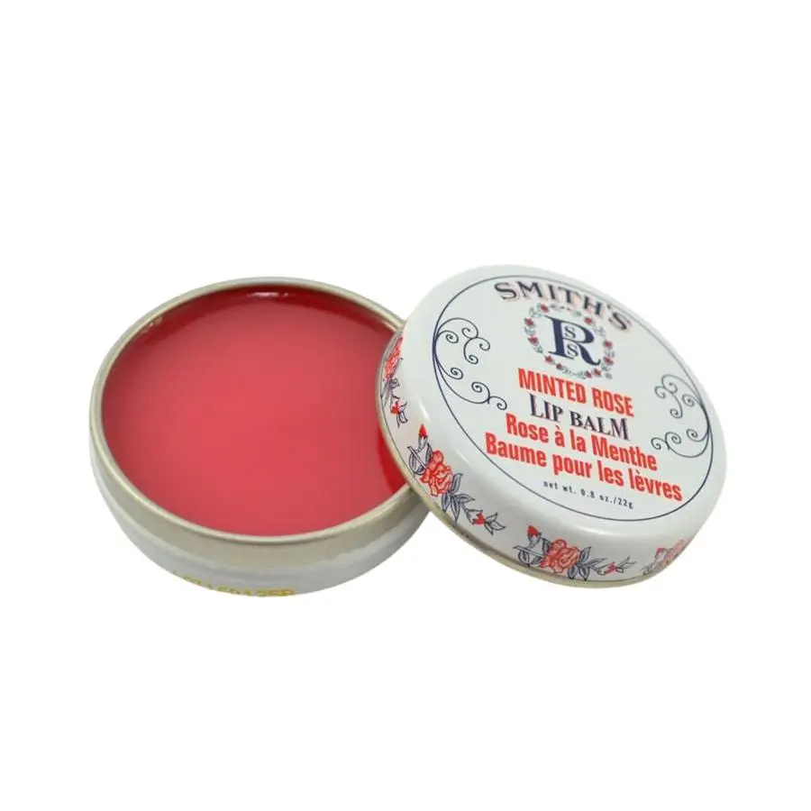 Smith's Minted Rose Lip Balm - 0.8 oz Moisturizing Cosmetic Salve with Mint Scent, Charming Tin, Hydrating Soothing Classic Lip Treatment, Award-Winning for Lasting Moisture (Lifetime Achievement Beauty Award Pick, Ideal for Makeup Kits)