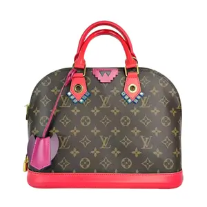 Pre-owned Louis Vuitton Leather Top Handle Bags Alma MM Totem Monogram Canvas Top Handle Bag