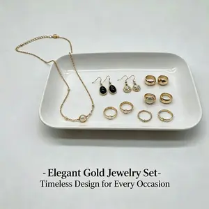 Elegant Jewelry Tray, Round Ring, Earring, Necklace Organizer, Desktop Decorative Tray, Ideal Wedding Gift, Aps Material
