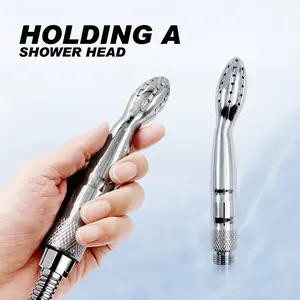 1Pcs, Metal Handheld Shower Head, Bathroom Flush Tool, Creative Small Shower, Multi-Hole Spray, Home Cleaning Accessories, Toilet Cleaner, Bath Supplies, Handheld Showerhead, Shower Water Equipment, Handheld Shower Attachment