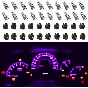 74 LED Bulbs Instrument Lights Extremely Bright T5 2721 18 37 286 Wedge PC74 Twist Socket Car Dashboard Instrument Light Kit Dashboard Cluster Shift Bulbs Purple 20-Pack