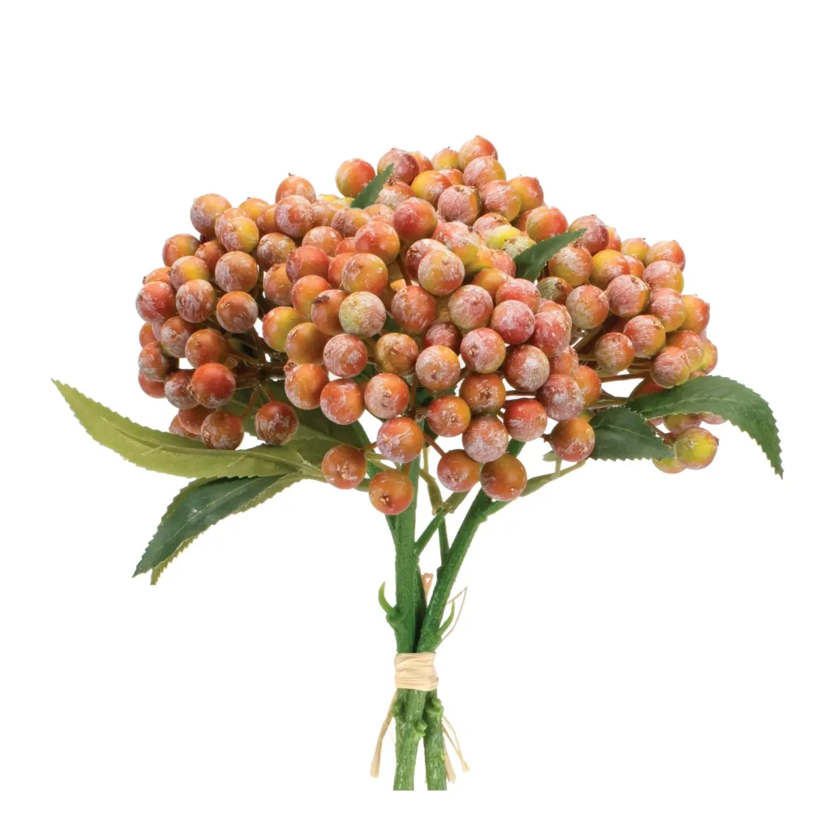 212 MAIN Nature-Infused Iron Decorative Fruit Ornaments Set of 2 (11.5 in., 0.87 lbs) - Floral Styrofoam-Polyester Artificial Flowers, Berry Bundles, Orange/Pink/Green Earthy Colors, Wall & Vase Home Decor, 6 X 6 X 11.75 In, Indoor Decor, Durable, Basket,