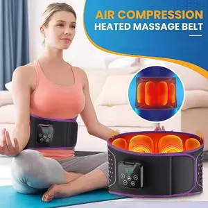 3 Modes Waist Massager Belt Air Compression Heating Vibration Electric Back Waist Massage Pad, Relieve Pain & Stress Relief Device