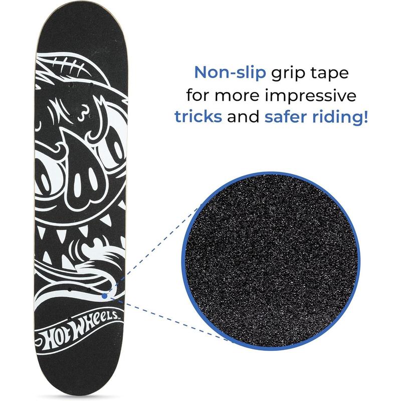 9-ply Maple Desk Skate Board for Cruising,Hot Wheels 31 inch Skateboard,  Carving, Tricks and Downhill