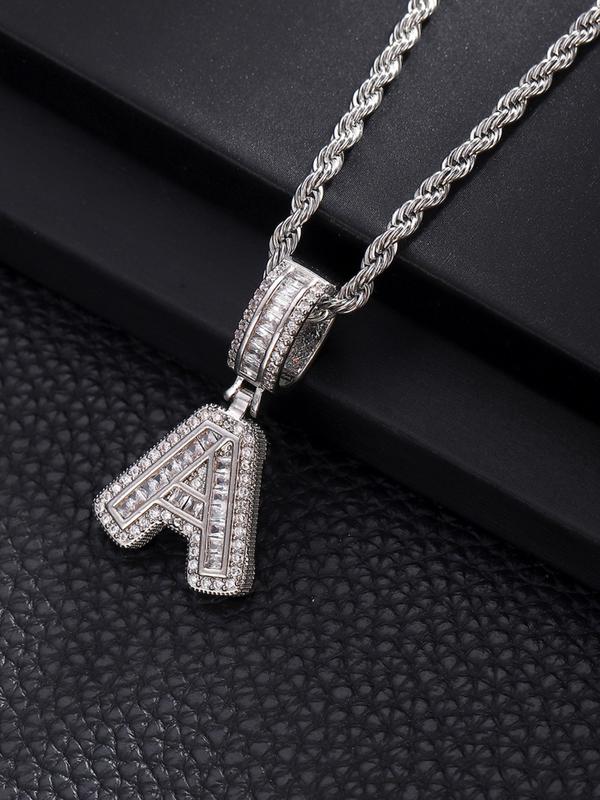 Zircon letter pendant necklace, party fashion jewelry, everyday outfit accessory, trendy and versatile exquisite birthday gift jewelry, letter necklace, name initial necklace, daily jewelry match