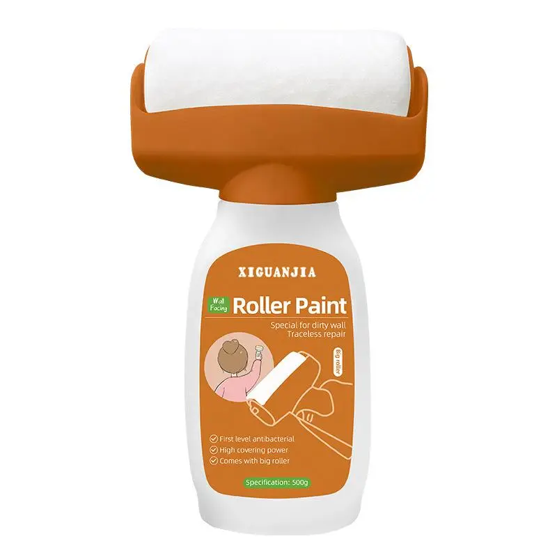 Roller Paint 500ml Eco-Friendly Water-Based Odourless White Pearl & Blue Wall Renovation Tool for Damp Mouldy Surfaces Antibacterial High Coverage - P