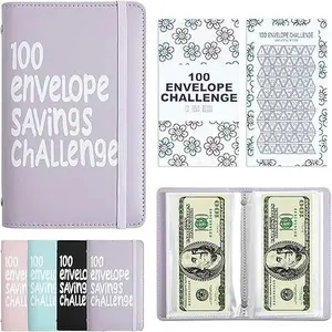 100 Days Money Saving Challenge Coin Envelope Budgetstorage Book, Money Saving Binder, Easy and Fun Way to Save $10,000 or $5,050, Saving Challenge Book with Family, Friends, Bestie new model