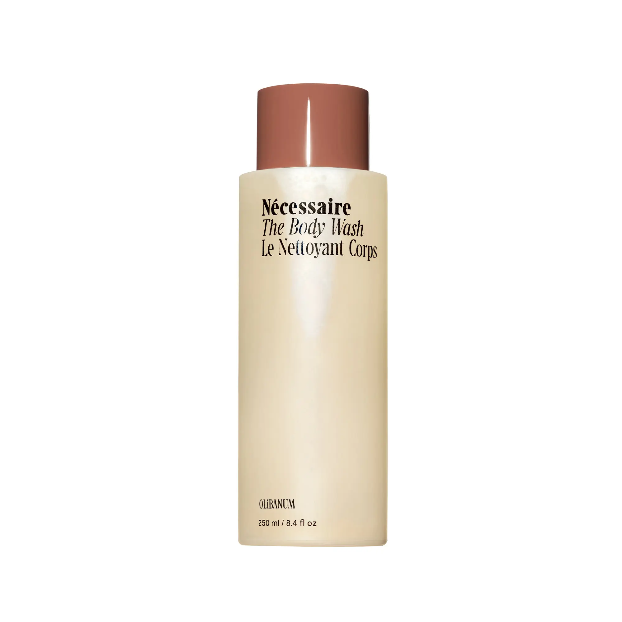 Nécessaire The Body Wash Olibanum — Multi-Enzyme Shower Gel Cleanser for Women + Men — Non-Comedogenic Body Wash with Niacinamide. 250 ml/8.4 fl oz
