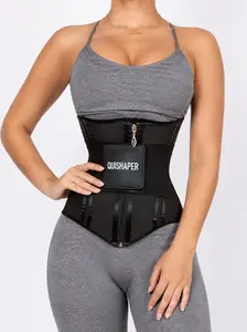 QUISHAPER Breathable Waist Trainer Belt Cincher Trimmer Tummy Control Body Shaper Women and Men for Corset Sport Workout Postpartum Belly Band Gym Beauty Shapewear Girdle Zipper Hooks Womenswear
