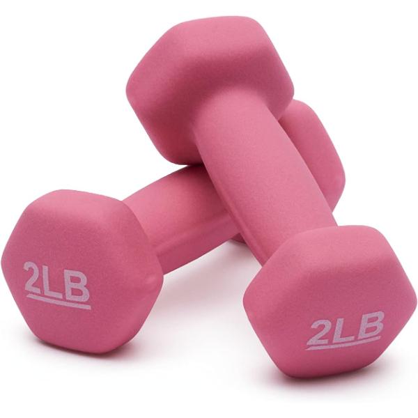Neoprene Dumbbell Hand Weight Sets of 2 - 5LB Anti-Roll Anti-Slip Hexagon Shape Coated Weights for Fitness Training