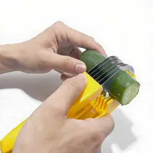 Durable Stainless Steel Hot Dog and Banana Slicer, Non-Slip Handle, Multi-Functional Food Cutter, Easy Clean Kitchen Tool